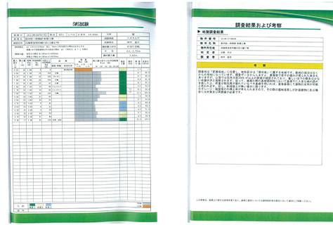 SMS試験　調査結果写真